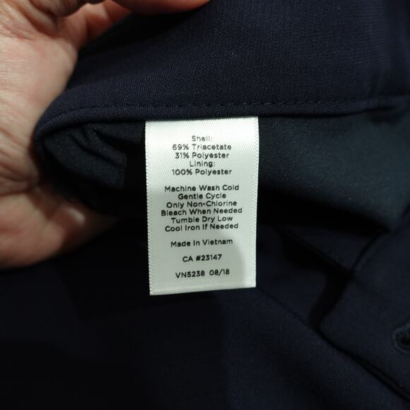 NWT Talbots Womens Trouser Work Pants Pleated Front Straight Leg Navy Size 14 - Picture 8 of 9